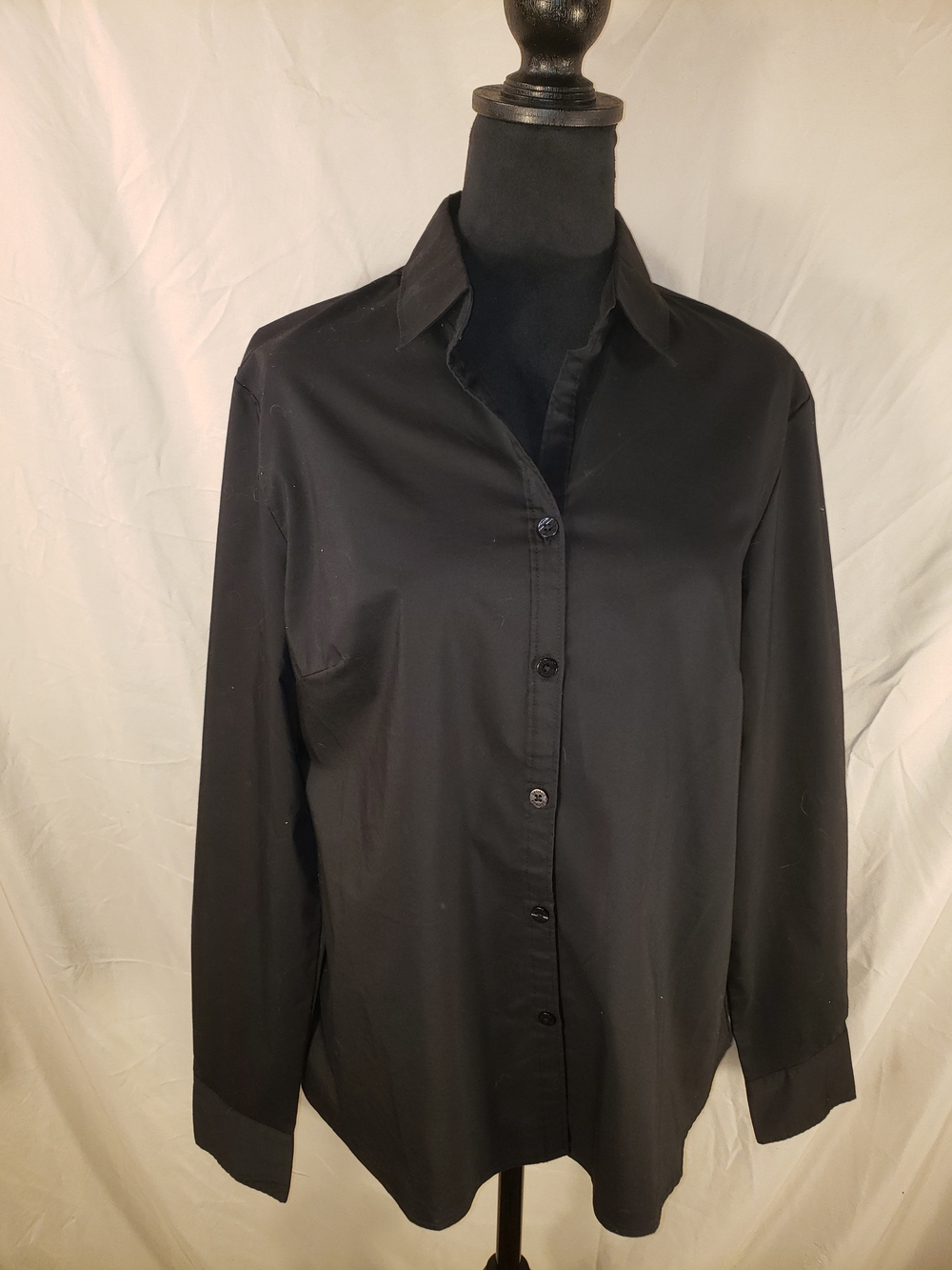 George Women's Black Long-Sleeve Button-Up Dress Shirt - 12